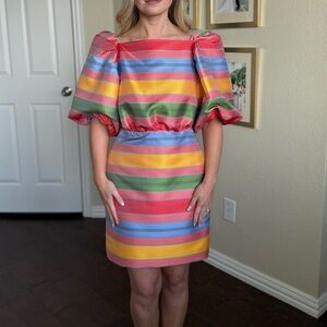 ANTONIO MELANI Multicolor Striped Mini Dress